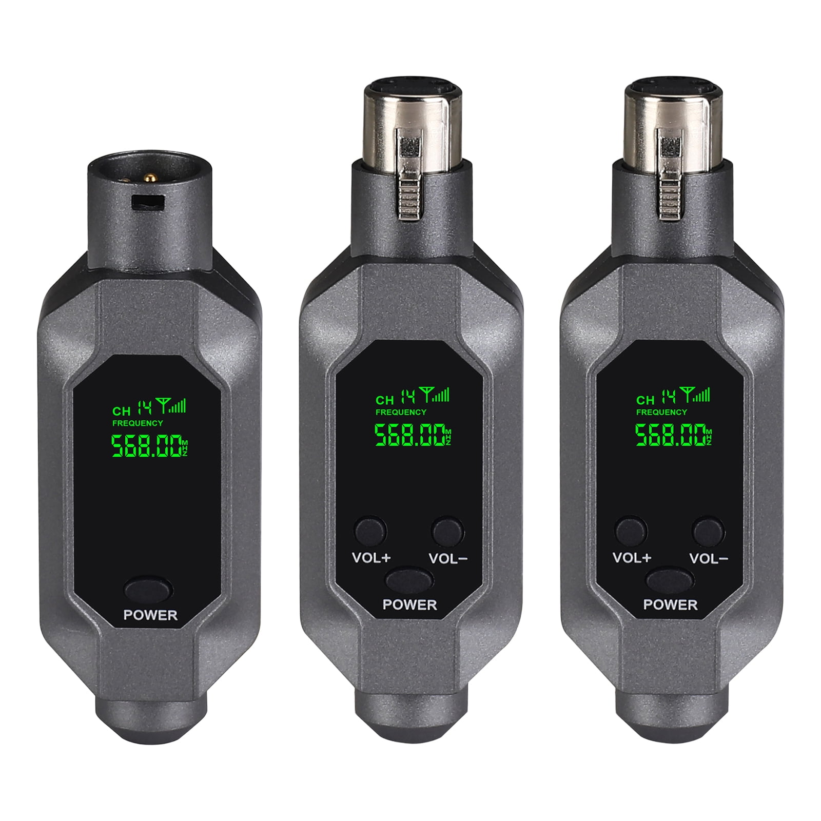 HUISZJ Wired to Wireless Microphone Converter, Play Wireless XLR Transmitter, Dynamic Mics Mixer Karaoke Speech