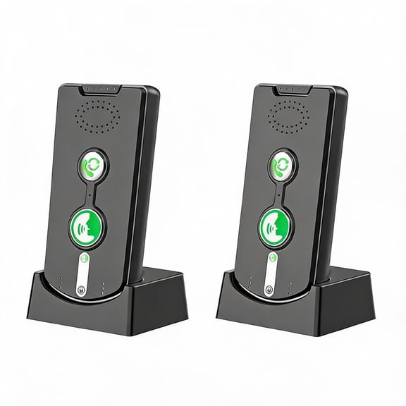 HUISZJ Wireless Intercom System 2 Way Wireless Intercom System with Charging Base Voice Intercom (Black)