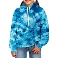 thumbnail image 1 of HUITKMM 3D Visual Digital Printed Girls Hoodie Tie Dye Pullover Sweatshirt with Pocket, 1 of 2
