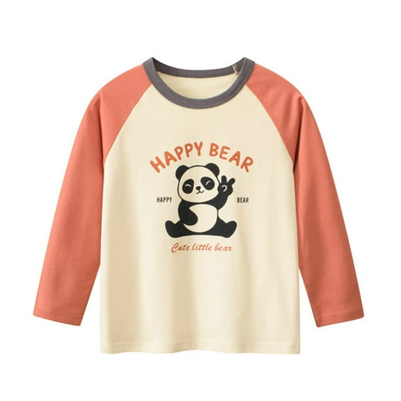 HUITKMM Autumn Winter Kids Long Sleeve Casual Top with Cartoon Prints for Boys and Girls Comfortable Daily Wear