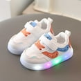 thumbnail image 1 of HUITKMM Baby Shoes for Girls and Boys Ages 1 6 White Light Up Sneakers Soft Sole Casual Shoes for Walking and Trendy Style, 1 of 4