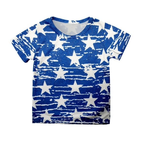 HUITKMM Boy Summer Toddler Boys Girls Independence Day Short Sleeve Prints T Shirt Tops Clothes