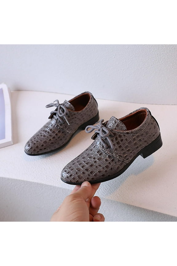 Boys Leather Shoes Four Seasons New Pattern Fashion Simple Solid Color Lace Up Low Heel Comfortable Performance Shoes