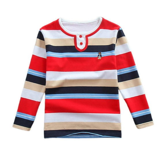 HUITKMM Boys Summer Outfits Children's Shirt Long Sleeve Tee with Neck Two Piece Design for Boys and Girls