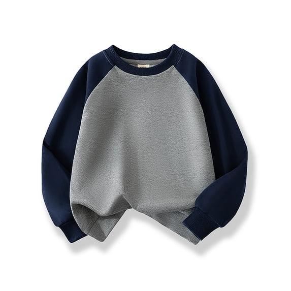 HUITKMM Boys Sweatshirt Toddler Kids Baby Boys Girls Color Block Splice Basic Crewneck Pullover Sweatshirt Children's Hoodie Coat Tops