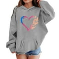 thumbnail image 1 of HUITKMM Boys Sweatshirts Kids Boys Girls Long Sleeve Letter Print Hooded Sweatshirt Pullover Casual Warm Lined Hoodie for Children, 1 of 2