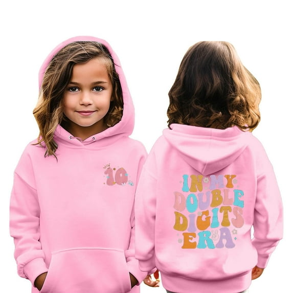 HUITKMM Double Digits Birthday Hooded Sports Jacket for Girls Athletic Pullover Sweatshirt with Pocket