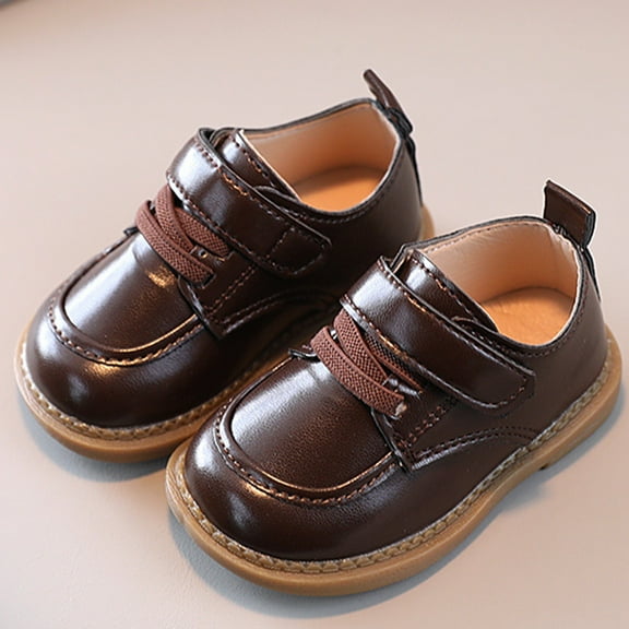 HUITKMM Fashion Autumn Toddler and Boys Casual Shoes Thick Sole Round Toe Buckle Shoes