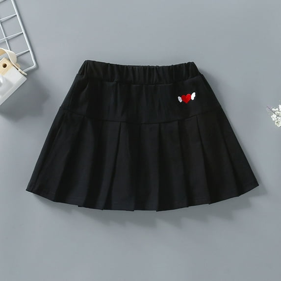 HUITKMM Girls Athletic Skort Toddler Little Kid Baby Skorts Skirts Flared Plain Pleated Skater Skirt Sport Skirt 5-6 Years