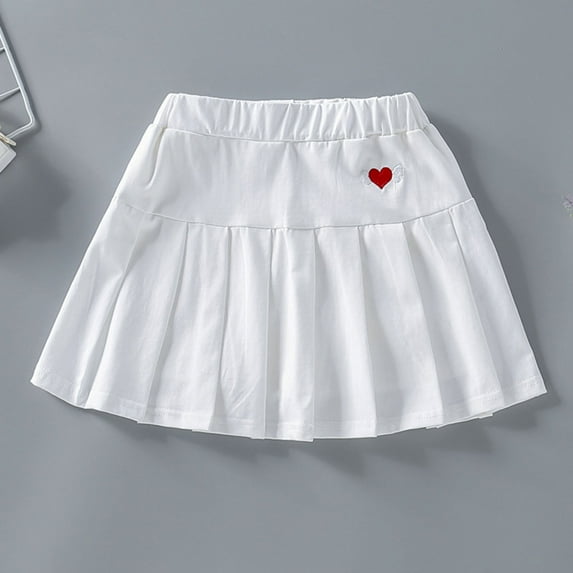 HUITKMM Girls Athletic Skort Toddler Little Kid Baby Skorts Skirts Flared Plain Pleated Skater Skirt Sport Skirt 8-9 Years