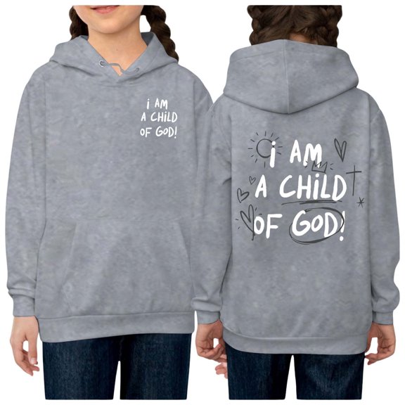 HUITKMM Girls Casual Letter Print Long Sleeve Hooded Sweatshirt Top with Pocket for Everyday Wear