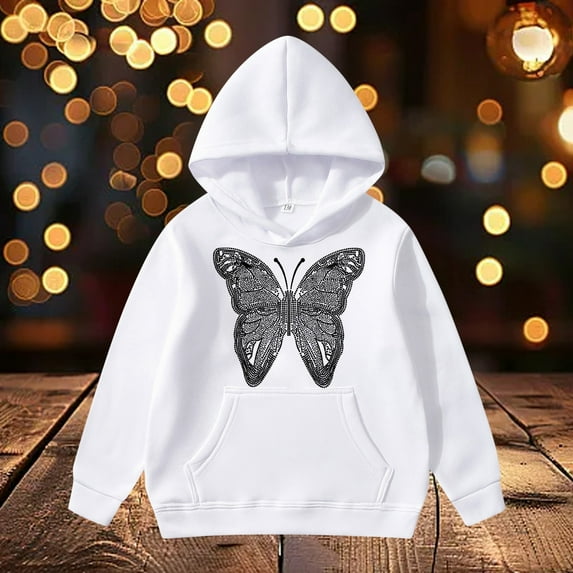 HUITKMM Girls Casual Print Hoodie with Comfortable Soft Fabric and Stylish Design for Everyday Wear