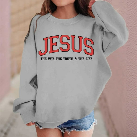 HUITKMM Girls Casual Printed Round Neck Sweatshirt Winter Fashion Soft Pullover Top for Daily Outfit Comfort Wear