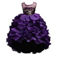 thumbnail image 1 of HUITKMM Girls Dresses Kids Stage Performance Puffy Dress Shiny Pleated Skirt Short Skirt for Dance Recital, 1 of 4