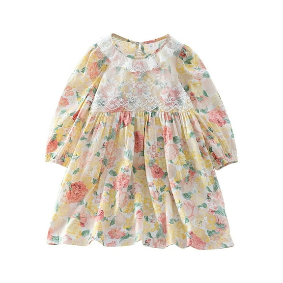 HUITKMM Girls Dresses Toddler Girls Long Sleeve Christmas Cartoon Santa Dot Print Mesh Tutu Show Dress