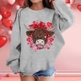 thumbnail image 1 of HUITKMM Girls Fashion Casual Round Neck Long Sleeve Valentine Printed Sweater Top for Kids 4534, 1 of 4