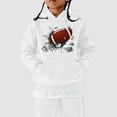 thumbnail image 1 of HUITKMM Girls Football Fan Sports Hoodie Retro Rugby Player Pullover Sweatshirt for Toddler Kids Teen Fans, 1 of 5
