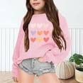 thumbnail image 1 of HUITKMM Girls Letter Print Round Neck Long Sleeve Casual Sweatshirt for Autumn Winter Warm Pullover Top, 1 of 5