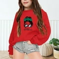 thumbnail image 1 of HUITKMM Girls Letter Print Round Neck Long Sleeve Sweatshirt Top for Autumn Winter Casual Wear, 1 of 5