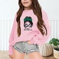 thumbnail image 1 of HUITKMM Girls Letter Print Round Neck Long Sleeve Sweatshirt Top for Autumn Winter Casual Wear, 1 of 5