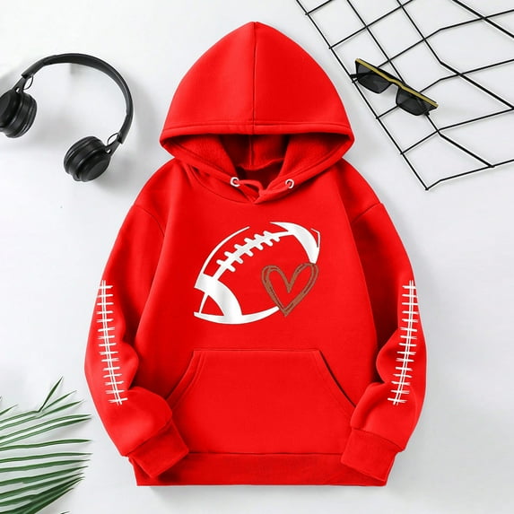 HUITKMM Girls Long Sleeve Graphic Hooded Sweatshirt Soft Pullover Cute Casual Outerwear for Kids 1213
