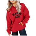 thumbnail image 1 of HUITKMM Girls Long Sleeve Letter Print Hooded Pullover Sweatshirt Warm Winter Top for Toddler Kids, 1 of 3