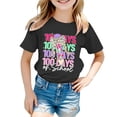 thumbnail image 1 of HUITKMM Girls Shirts Girls' Back To School Bow Print Short Sleeve Top Stylish and Comfortable, 1 of 4