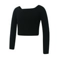 thumbnail image 1 of HUITKMM Girls Shirts Fall Toddler Kids Girl's Long Sleeve Tops Pullover Ballet Sweater Soft Warm Up Active Sweater, 1 of 2