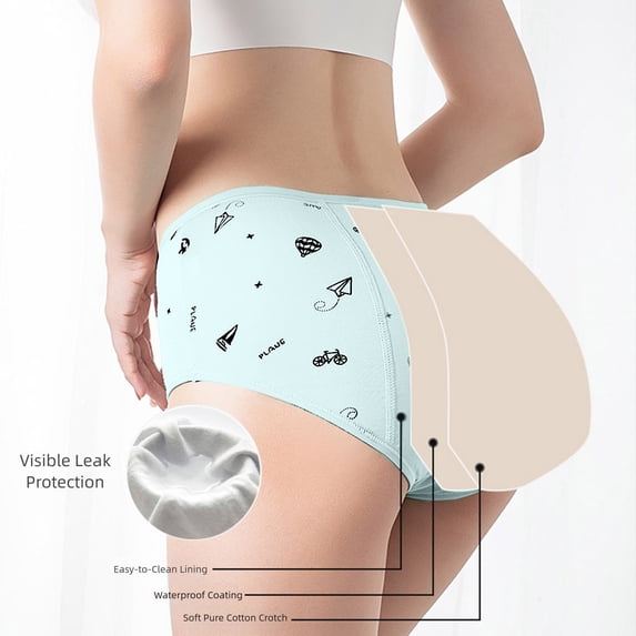 HUITKMM Girls Underwear Girls Period Panties Polyester Leakproof High Waist Daily Wear
