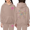 thumbnail image 1 of HUITKMM Girls Unisex Two Piece Hooded Tracksuit Set Graphic Print Kids Sweatshirt and Sweatpants Outfit, 1 of 3