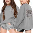 thumbnail image 1 of HUITKMM Girls Winter Casual Wear Round Neck Pullover Hoodies and Sweatshirts Soft Comfortable Daily Outfit for Ages 3 to 14, 1 of 6
