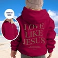 thumbnail image 1 of HUITKMM Girls Winter Hooded Sweatshirt Round Neck Letter Print Pullover Casual Outerwear for Daily Outdoor Activities, 1 of 7