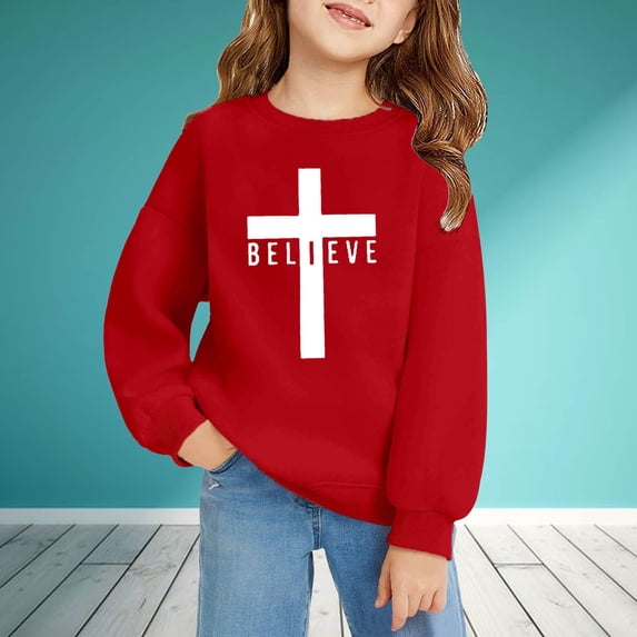 HUITKMM Girls Winter Pullover Hoodie Soft Print Round Neck Sweatshirt for Outdoor Activities Toddler and Kids Top