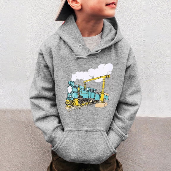 HUITKMM Hoodies for Kids Little Boys Girls Bus Cars Sweatshirts Long Sleeve Hooded Pullover Toddler Kids Winter Warm Shirt Sweater Tops 3 14Years