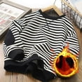 thumbnail image 1 of HUITKMM Kids Hoodie Boys Girls Classic Striped Sweatshirt Crew Neck Long Sleeve Thick Warm Shirt Casual Pullover Tops Sweater, 1 of 2