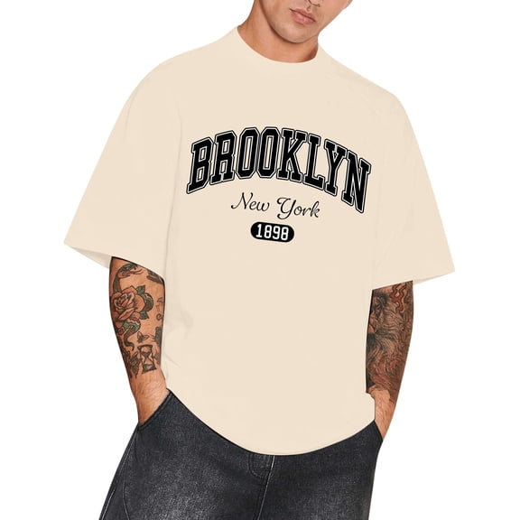 HUITKMM Tees & Shirts Men's Summer Large T Shirt Top Loose T Shirt Men's Casual Fashion Boys Basic T Shirt Vintage Street Wear