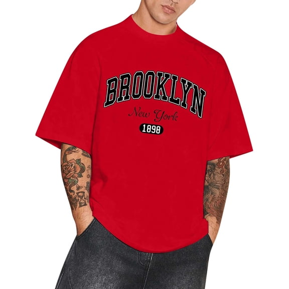 HUITKMM Tees & Shirts Men's Summer Large T Shirt Top Loose T Shirt Men's Casual Fashion Boys Basic T Shirt Vintage Street Wear