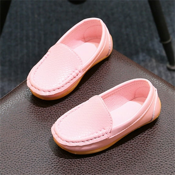 HUITKMM Toddler Little Kid Boys Girls Soft On Loafers Dress Flat Shoes Boat Shoes Casual Shoes 369