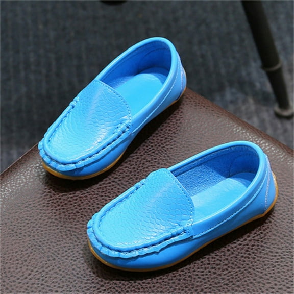 HUITKMM Toddler Little Kid Boys Girls Soft On Loafers Dress Flat Shoes Boat Shoes Casual Shoes 391
