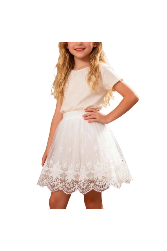 Tutu for Girls Skirt for Carnival Performance Party Lace Mesh Layered Ballet Elegant