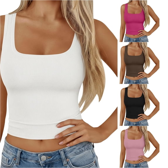 HUITKMM Womens Bra Tank Top No Underwire Built in Pads Racerback Cami Size M