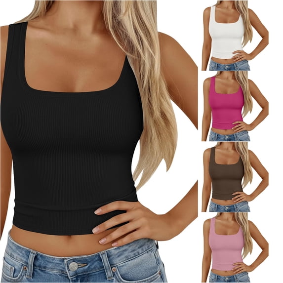 HUITKMM Womens Bra Tank Top No Underwire Built in Pads Racerback Cami Size XS
