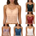 thumbnail image 1 of HUITKMM Womens Lace Racerback Tank Top Removable Pads Wireless Bra Cami Size L, 1 of 7