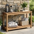 thumbnail image 1 of HUJAUU Outdoor Console Table, 47" HIPS All-Weather Patio Side Table with Storage Shelf, 2-Tier Waterproof & Fade-Resistant Outdoor Buffet for Garden, Deck, Balcony, Teak, 1 of 8