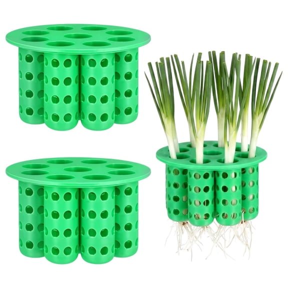 HUJHKIO 2 Pack Onion Planter Scallion Grower, Seed Sprouting Kit Compatible for Windowsill Garden, Hydroponics, and Propagation Hydroponics Enthusiasts, Green