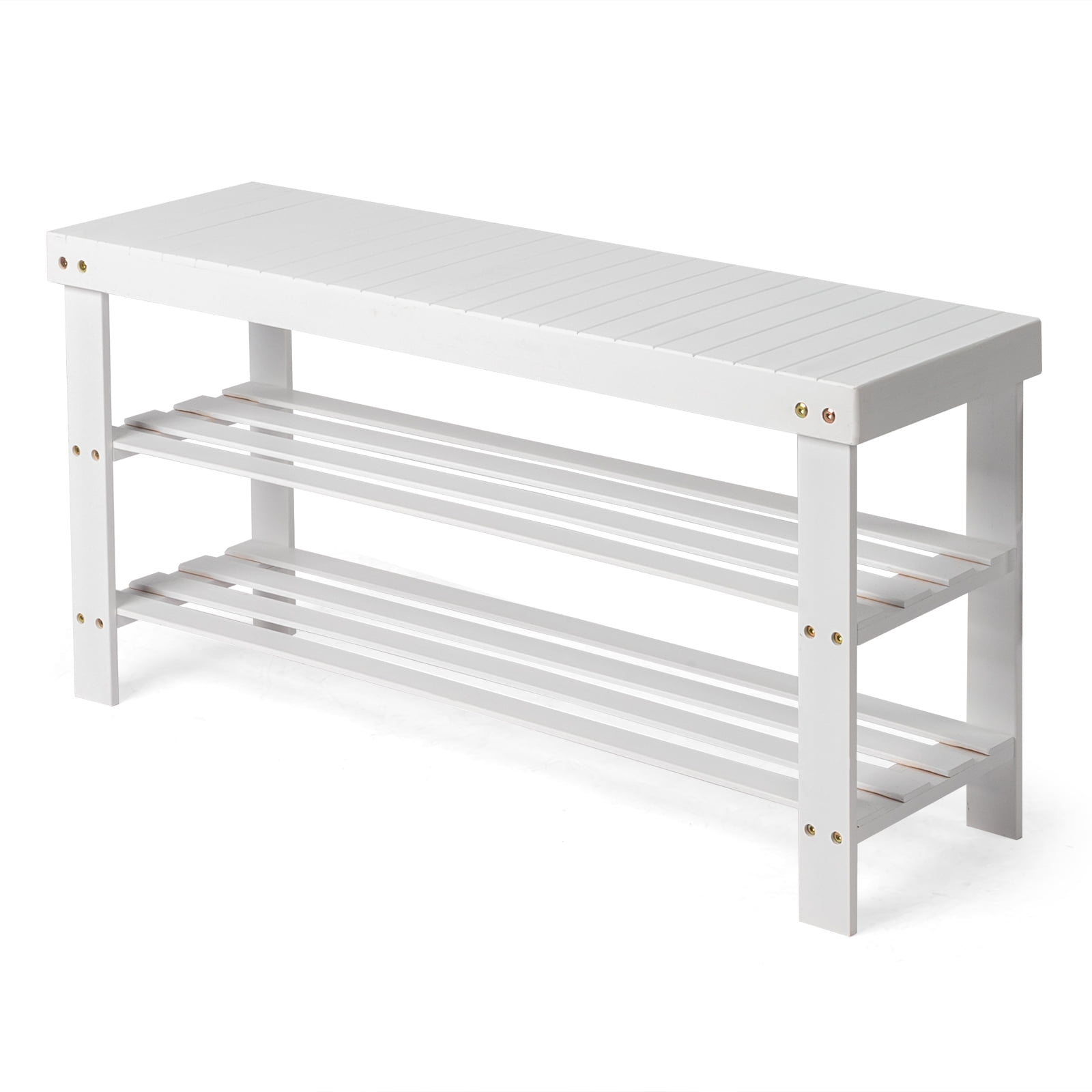HUJHKIO 3-Tier Bamboo Shoe Rack, Seamless Top Storage Organizer, Space ...