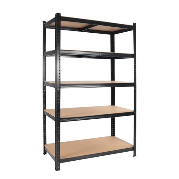 HUJHKIO 5-Tier Storage Rack, Heavy Duty Garage Storage Shelves, 71"H Adjustable Metal Shelves for Basement, Warehouse, Easy Assembly, 400LBS per Shelf, Black