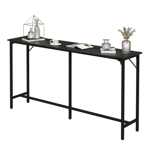 HUJHKIO 71 Inch Bar Table, Bar Height Pub Table, Rectangular High Top Kitchen & Dining Counter Tables with Sturdy Legs & Easy-to-Clean Top, 220 lbs Capacity, Height Adjustable, Black