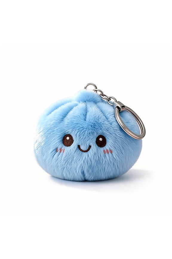 Cute Plush Keychain for Bags, Soft Fluffy Stuffed Animal Key Chain for Purse Backpack Luggage Keys, Small Mini Fuzzy Pom Pom Keyring Gift for Women Girls Friends Family Birthday Christmas