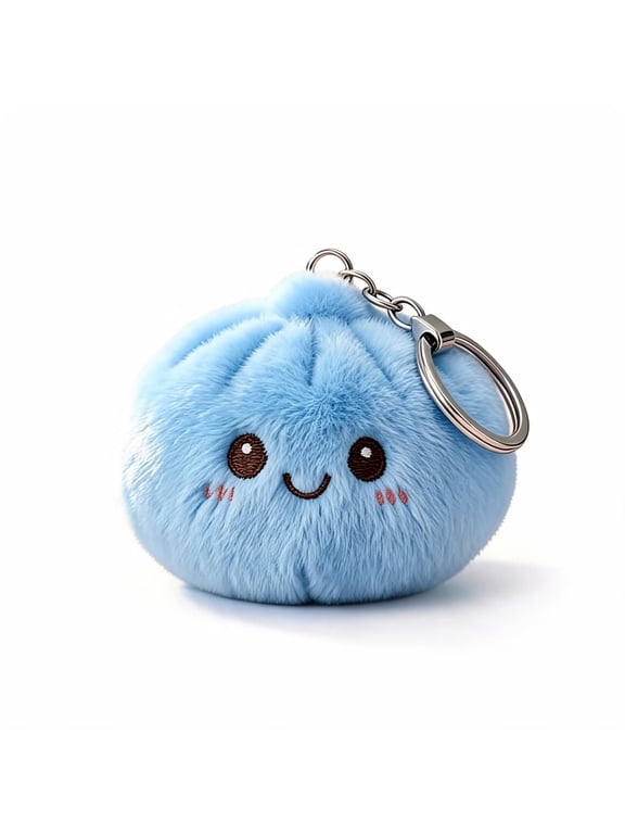 Cute Plush Keychain for Bags, Soft Fluffy Stuffed Animal Key Chain for Purse Backpack Luggage Keys, Small Mini Fuzzy Pom Pom Keyring Gift for Women Girls Friends Family Birthday Christmas